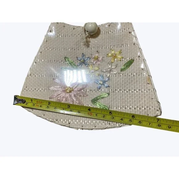 Girls Hand Embroidered White Vintage Bag W/Floral Design  Ages 2-7 Bag only - Picture 11 of 15